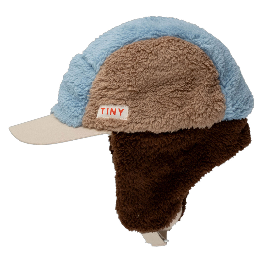 Tiny Cottons Chocolate/Grey Color Block Polar Sherpa Chapka