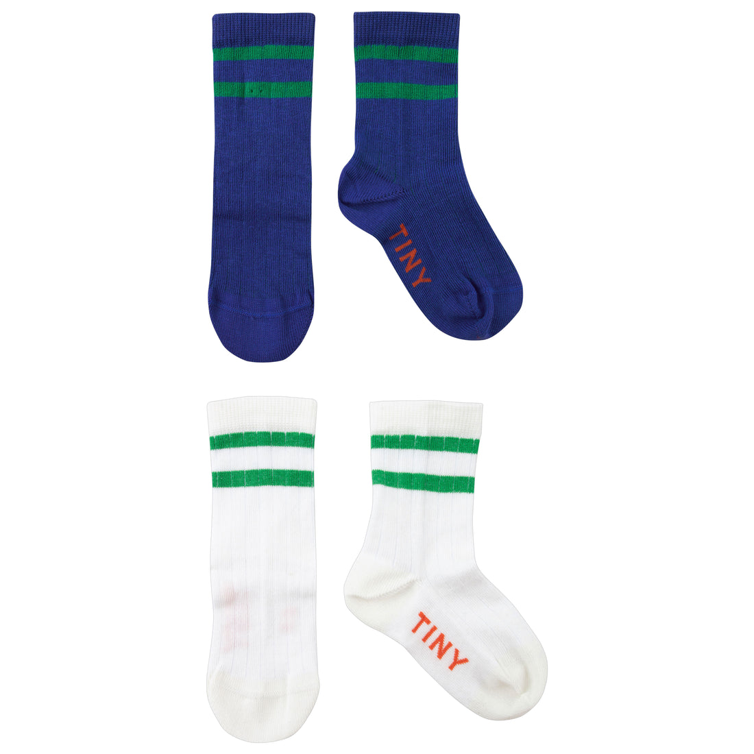 Tiny Cottons Snow/Indigo Stripes Medium Socks Pack