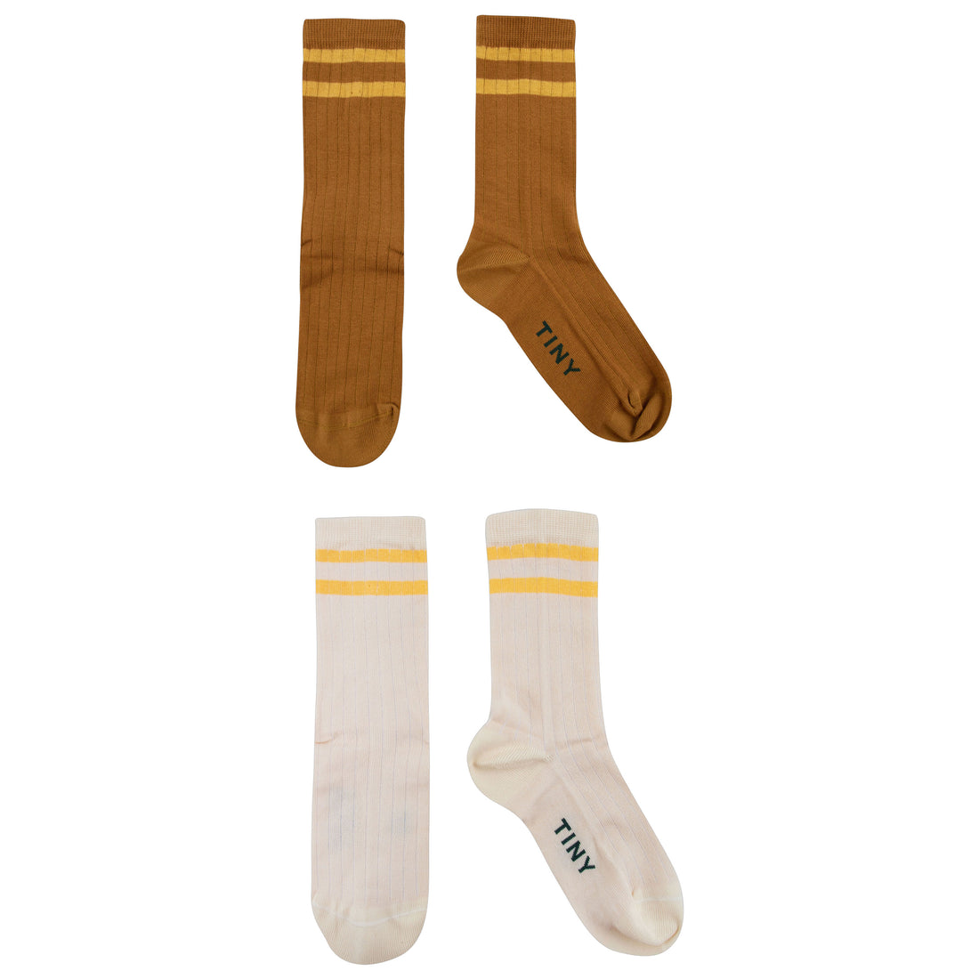 Tiny Cottons Light Cream/Mustard Stripes Medium Socks Pack