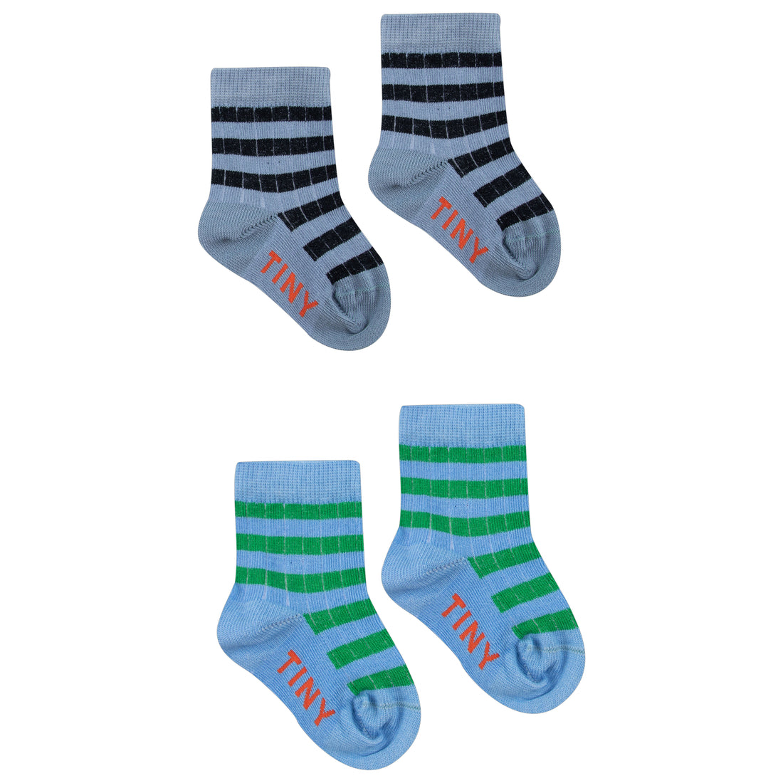 Tiny Cottons Blue/Grey Stripes Medium Socks Pack