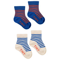 Tiny Cottons Indigo/Light Cream Thin Stripes Medium Socks Pack