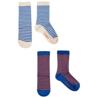 Tiny Cottons Indigo/Light Cream Thin Stripes Medium Socks Pack