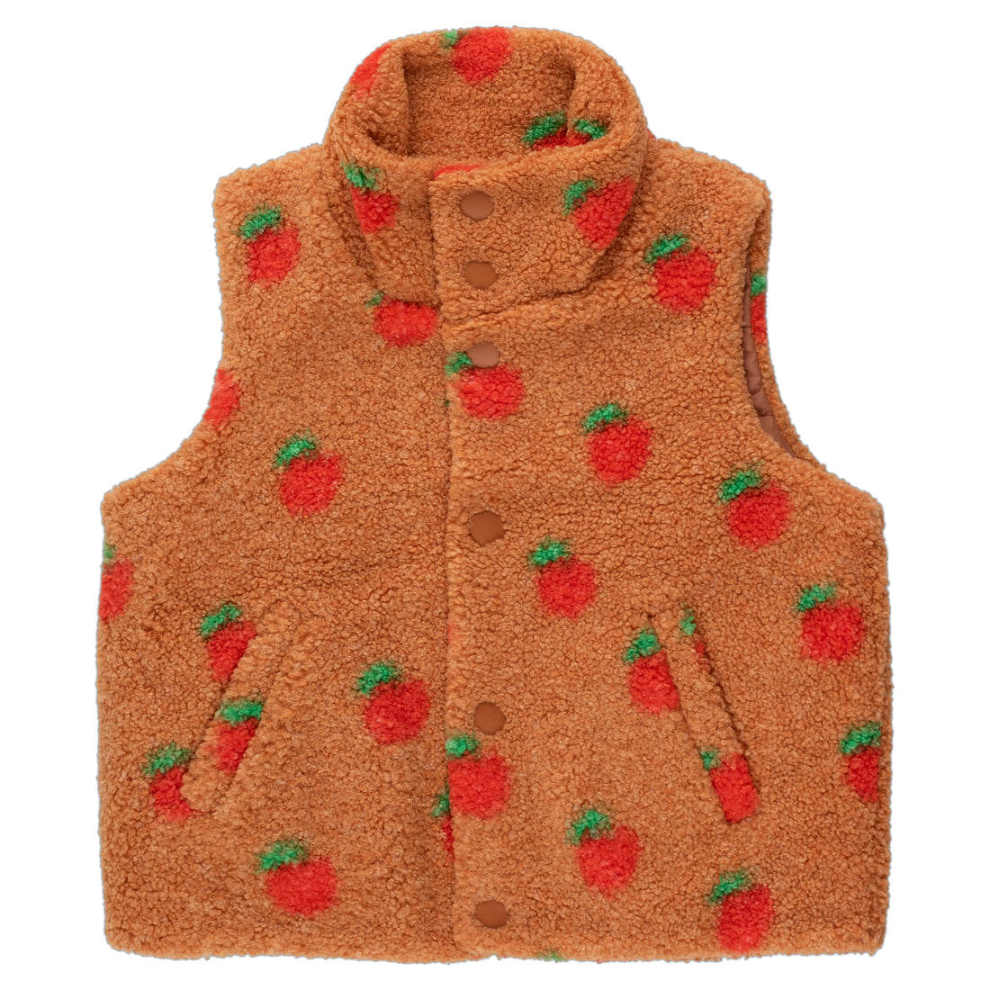 Tiny Cottons Light Brown Apples Sherpa Vest