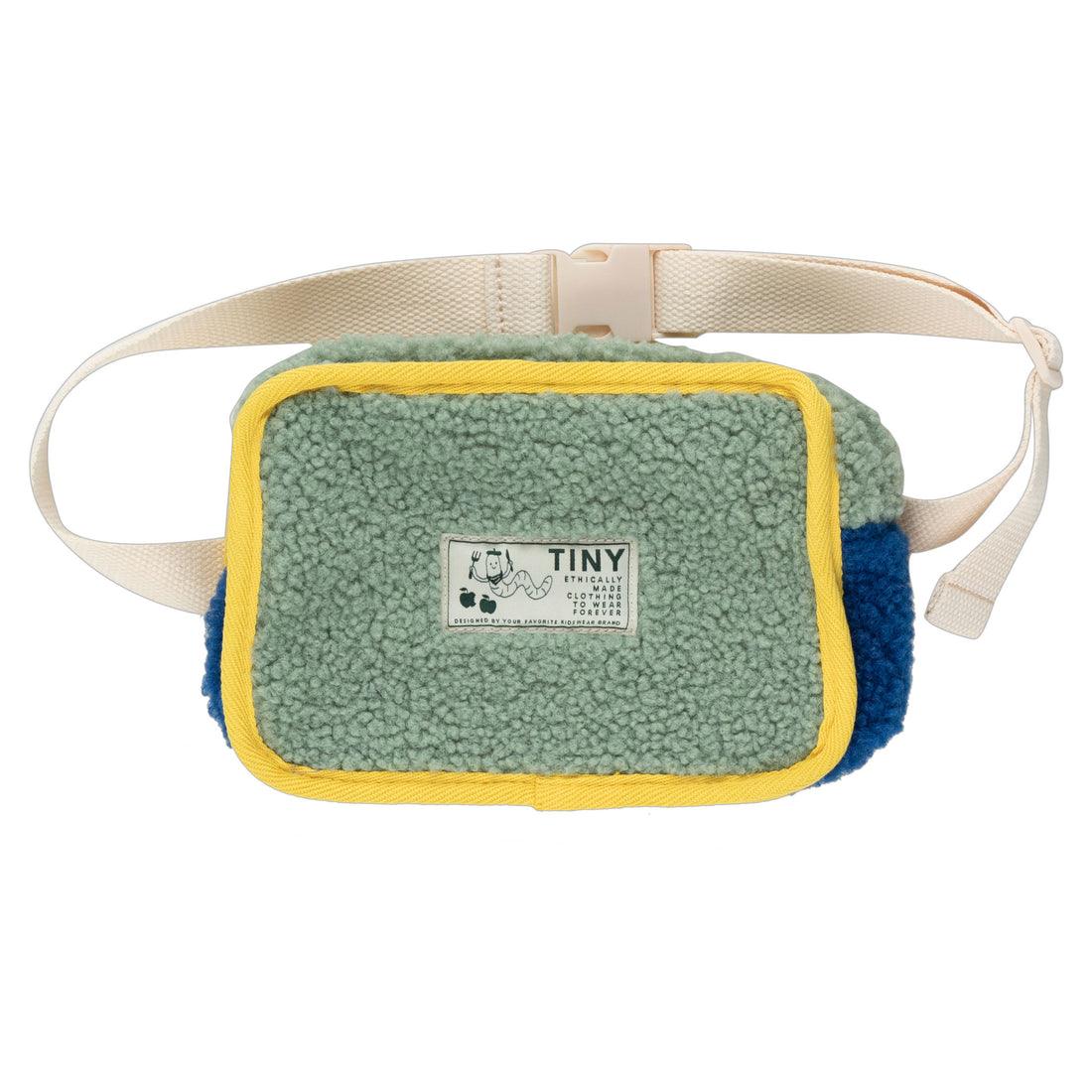 Tiny Cottons Sage Color Blocked Sherpa Fanny Bag