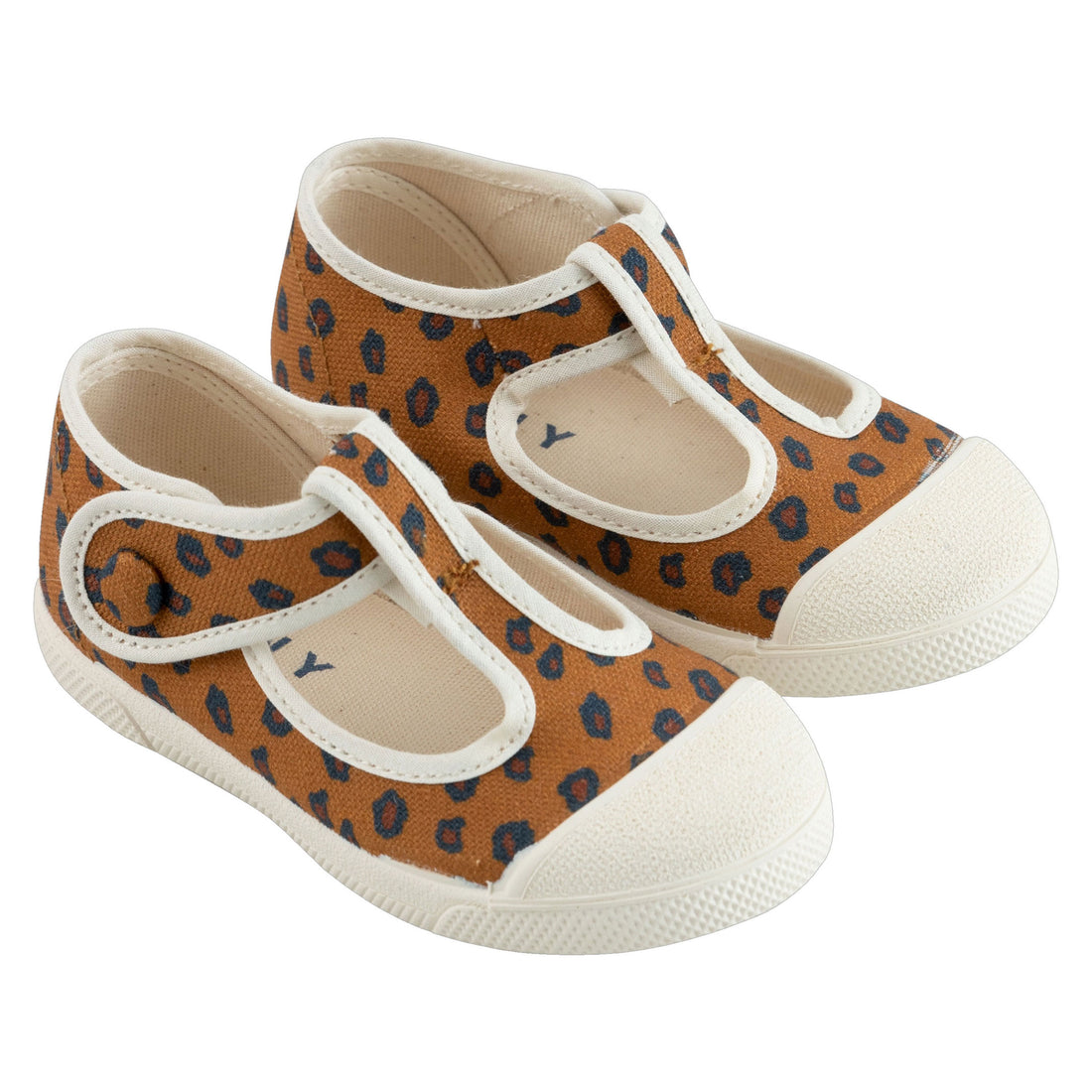Tiny Cottons Mustard Animal Print Mary Jane Sneakers