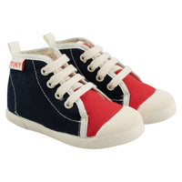 Tiny Cottons Navy/Deep Red Color Block Hi-Top Sneakers
