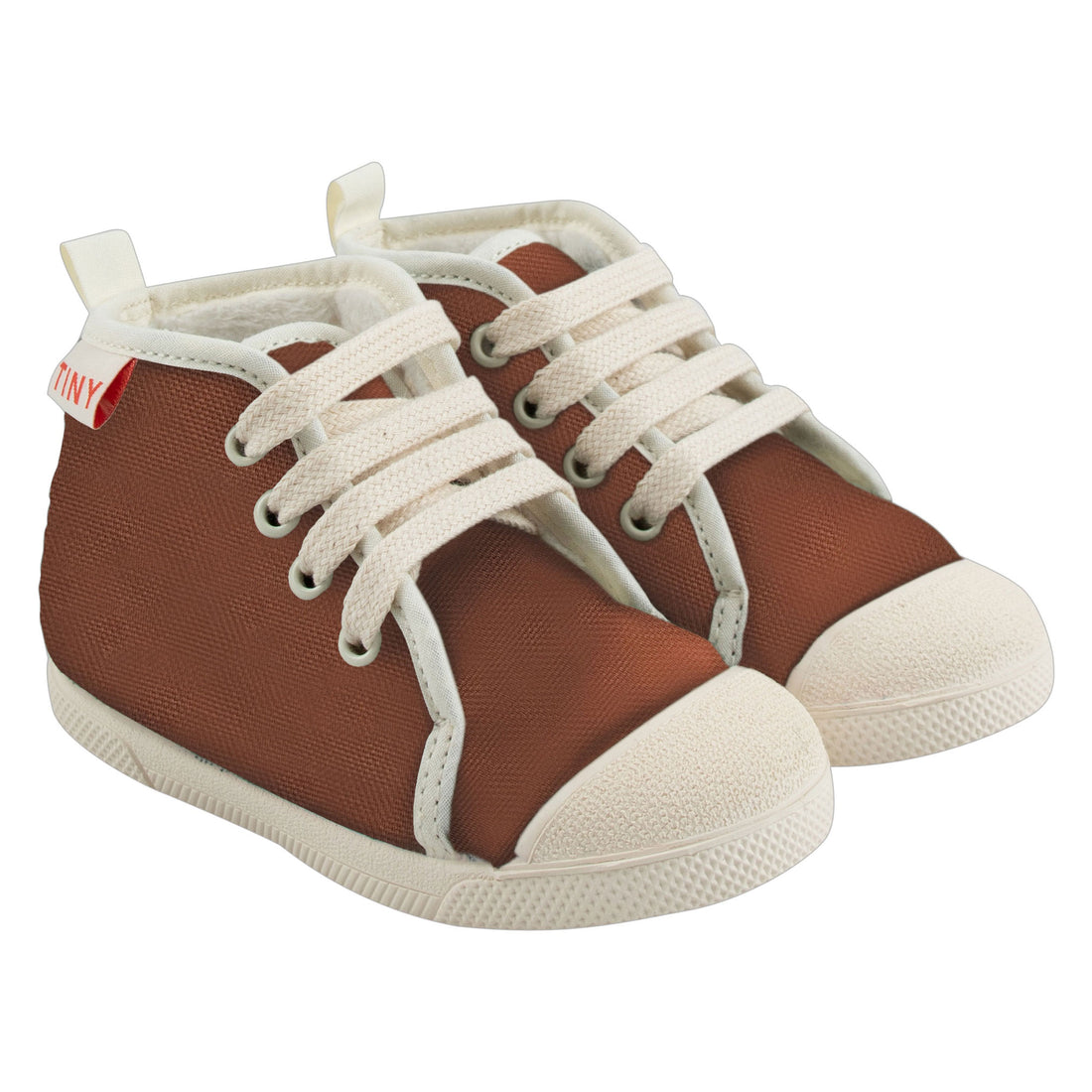 Tiny Cottons Chocolate Solid Hi-Top Sneakers
