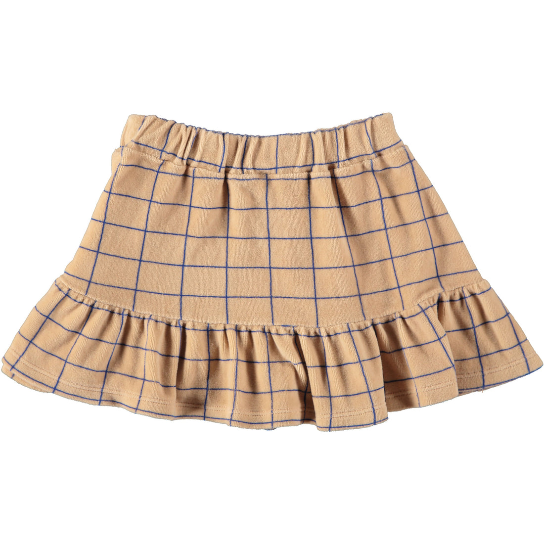 Bonmot Beige Frill Checks Mini Skirt