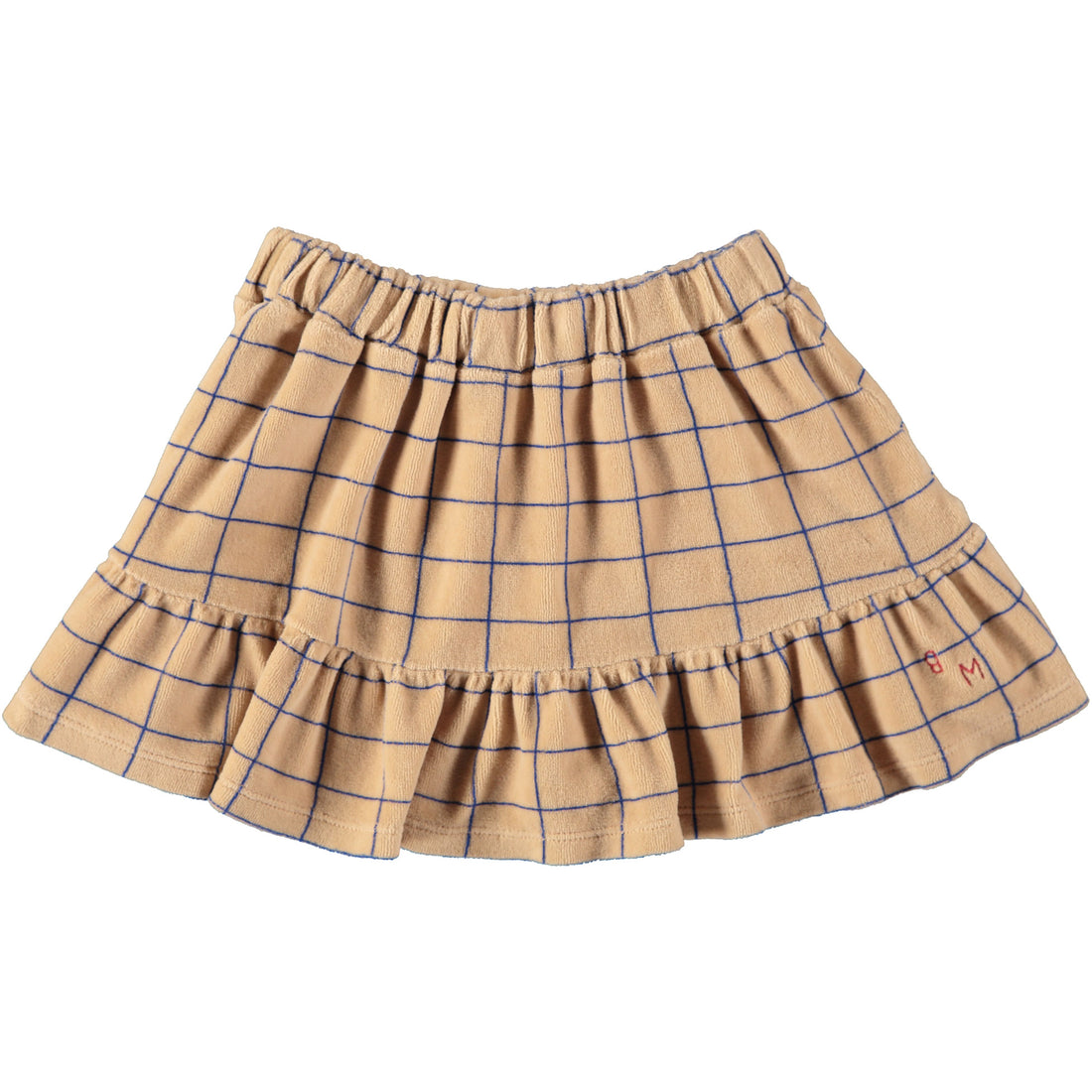 Bonmot Beige Frill Checks Mini Skirt