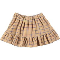 Bonmot Beige Frill Checks Mini Skirt