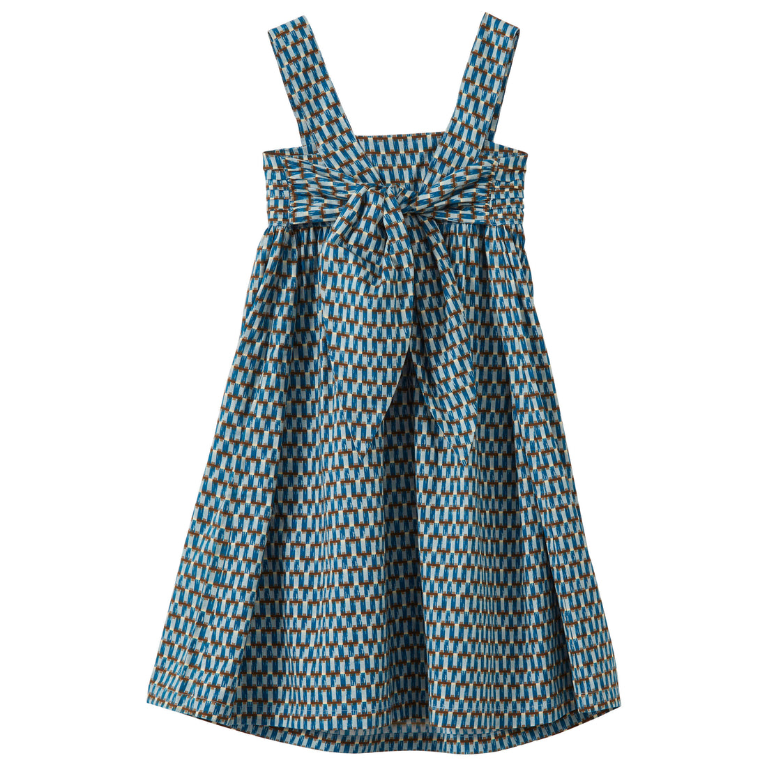 Caramel Blue Geo Print Abelia Dress