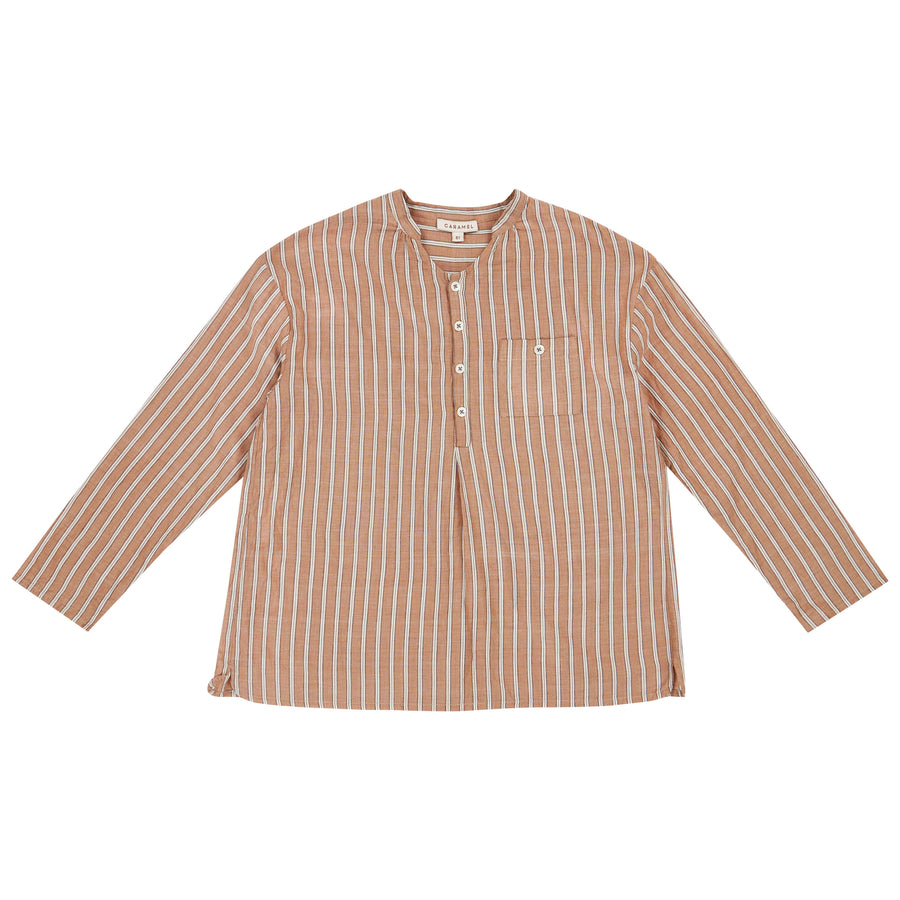 Caramel Beige Stripe Adonis Shirt
