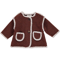 Bebe Organic Pecan Crochet Astrid Baby Coat