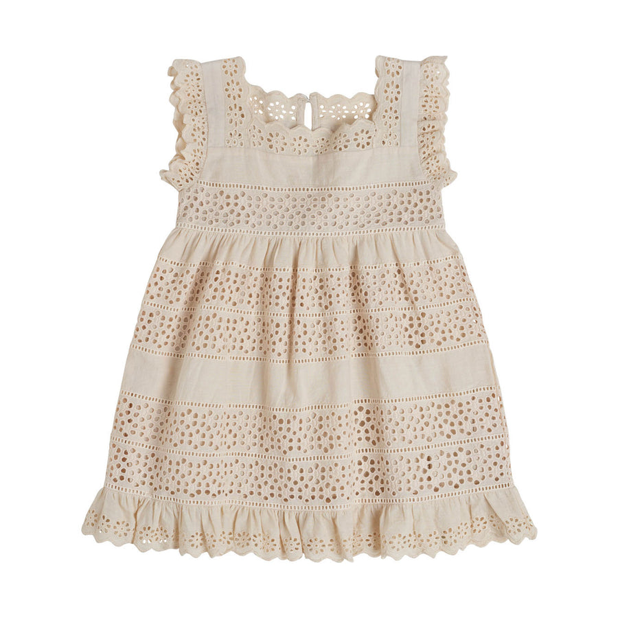 Little Cotton Clothes Oat Broderie Anglaise Avery Dress