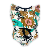 Little Creative Factory Flower Print Hawaii Terry Overalls