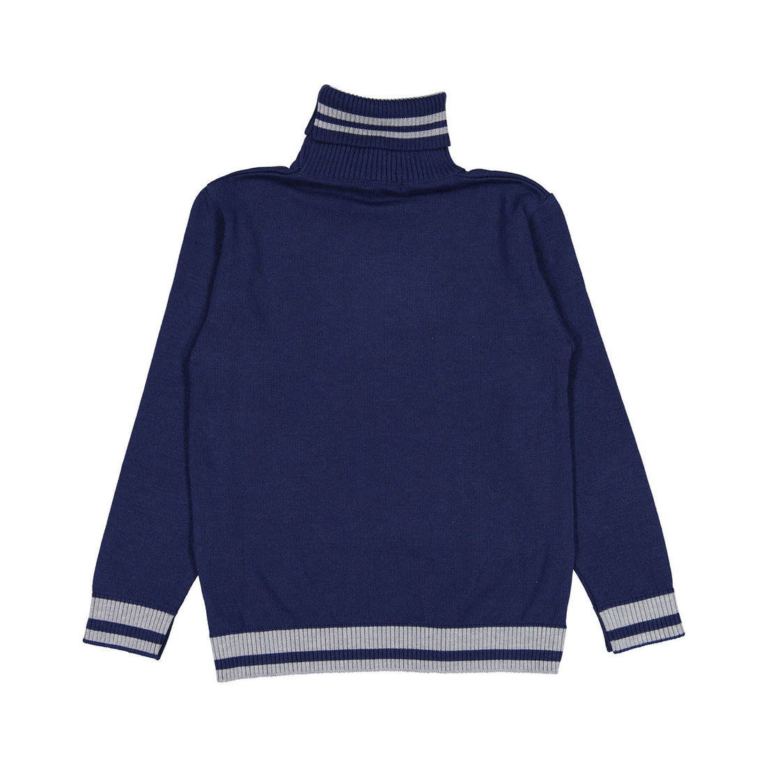 Manuelle Frank Navy Grey Stripe Turtleneck