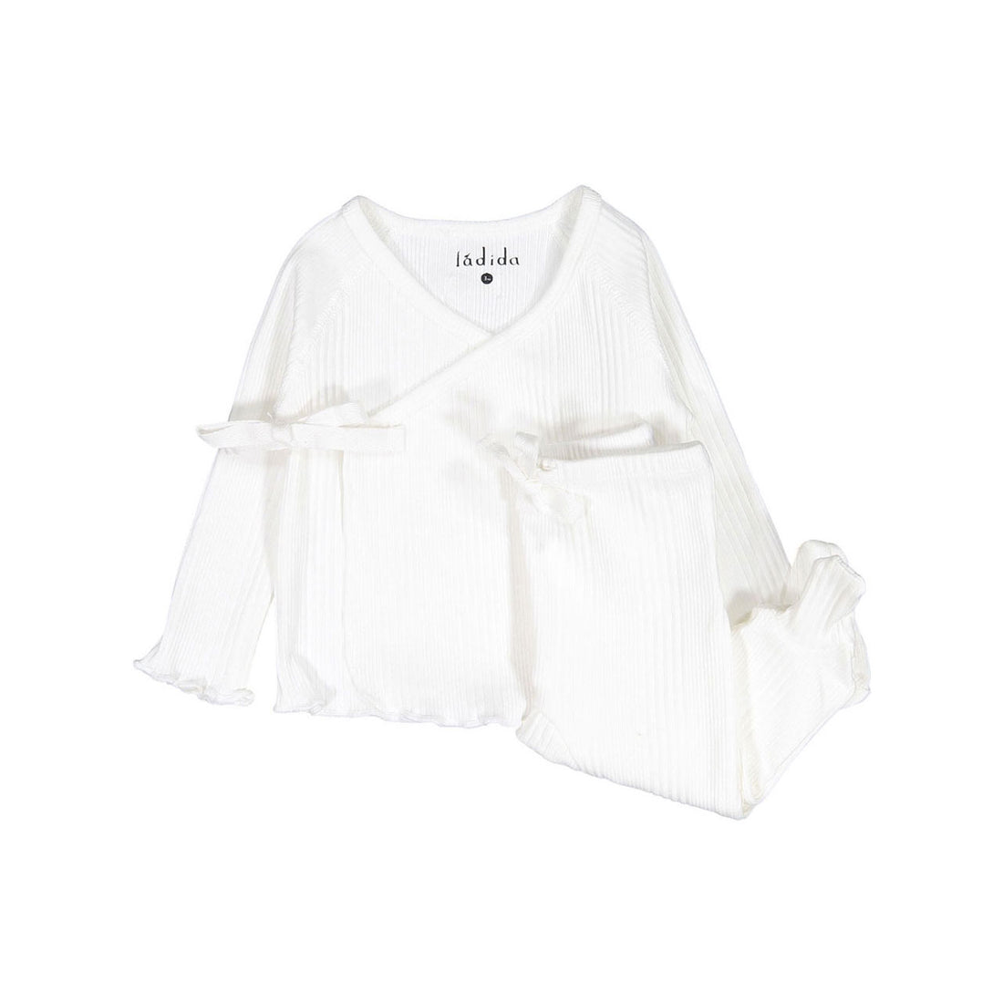 Ladida White Ribbed Footed Set