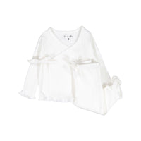 Ladida White Ribbed Footed Set