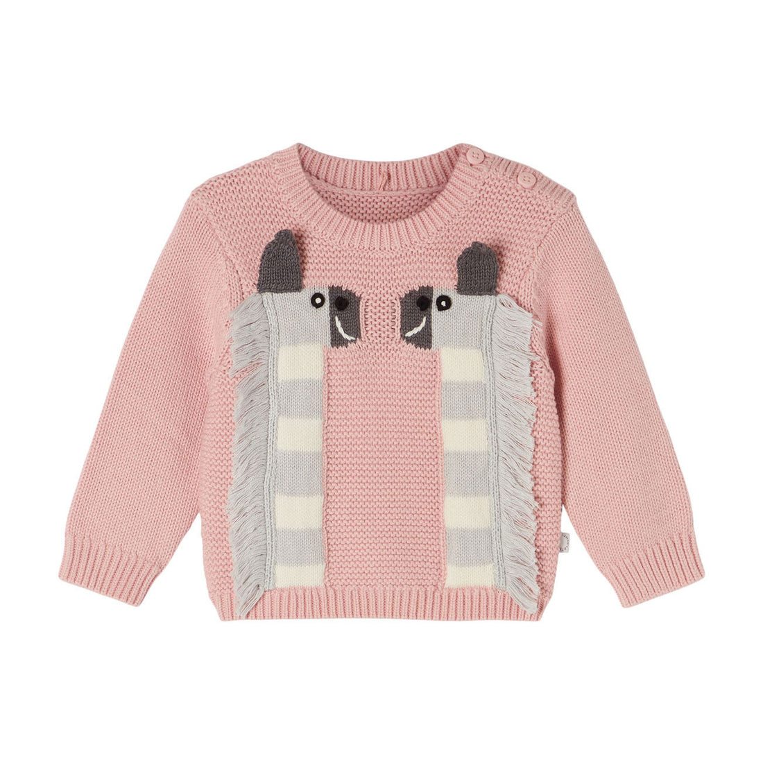 Stella McCartney Zebra Intarsia Knit Baby Sweater
