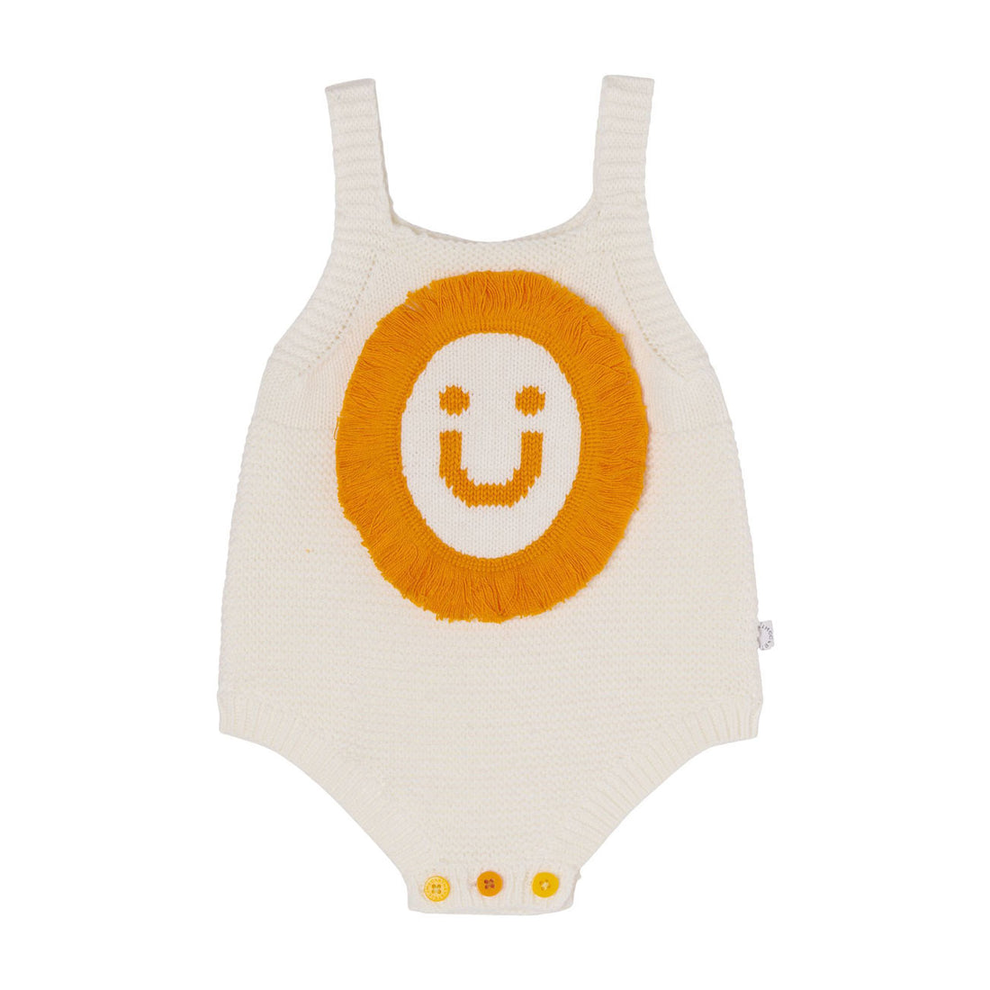 Stella McCartney Sun Intarsia Fringe Knit Romper