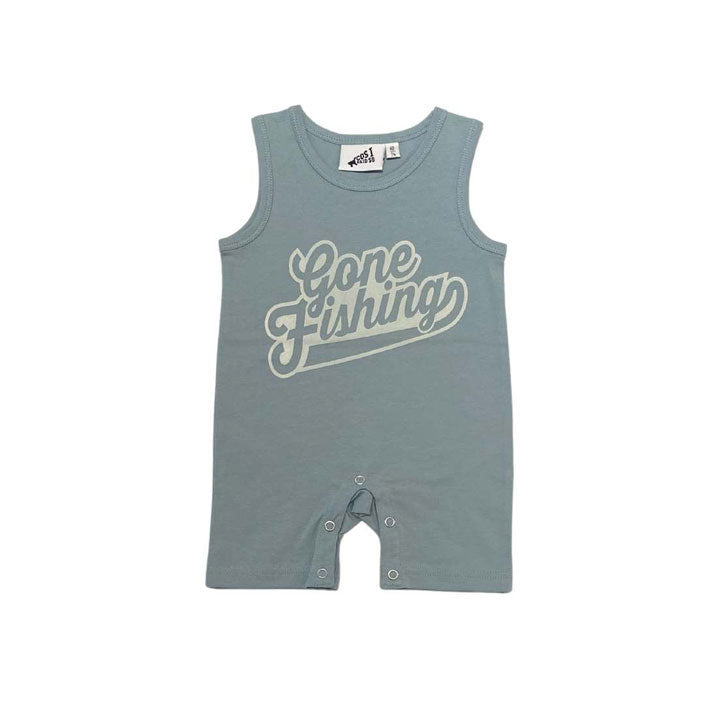 cos I said so Gone Fishing Onesie/Stone