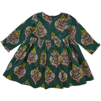 Pink Chicken Hermione Dress -Hunter Green Flower