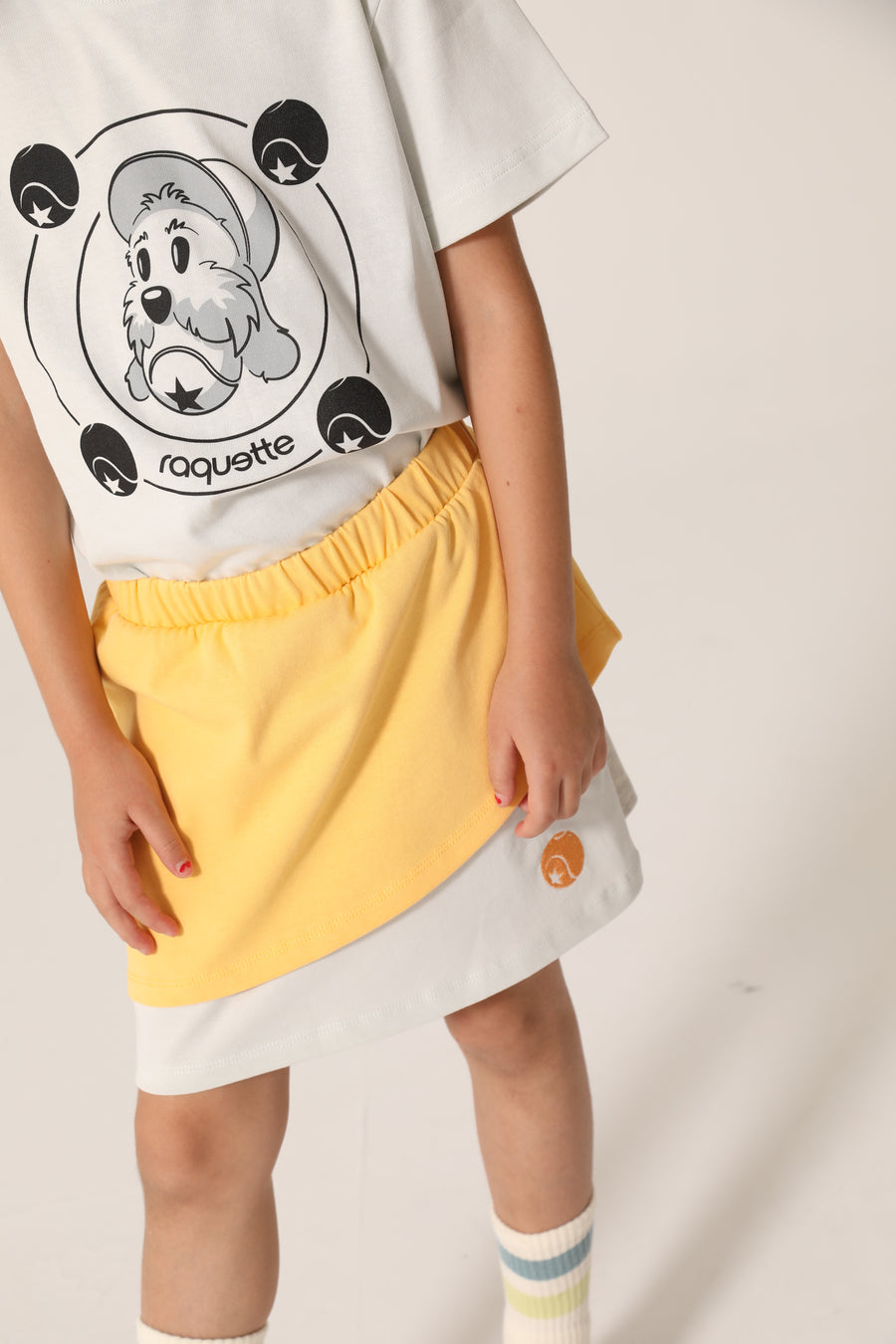 raquette Azure Blue Baseline Pastel Tricolor Jersey Tennis Skirt
