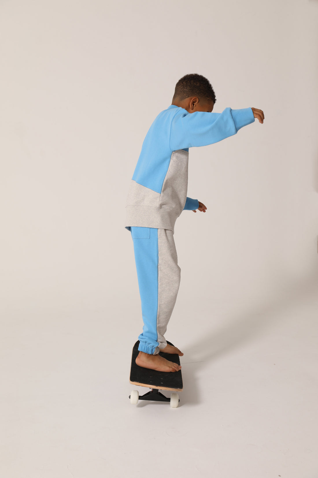 raquette Azure Blue Baseline Blocked Zip Sweater