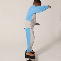 raquette Azure Blue Baseline Blocked Zip Sweater