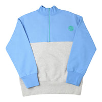 raquette Azure Blue Baseline Blocked Zip Sweater