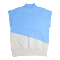 raquette Azure Blue Baseline Blocked Zip Sweater