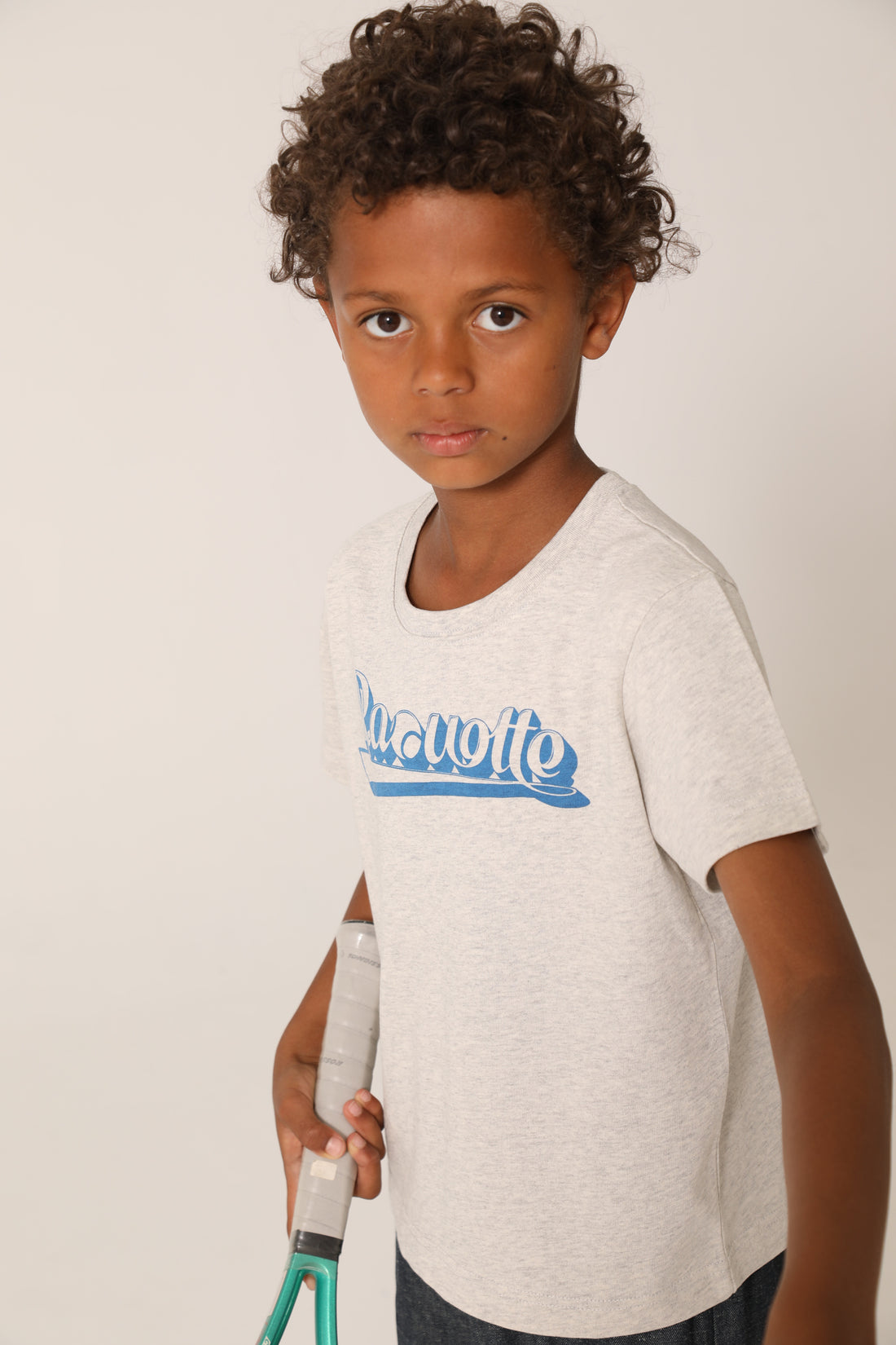 raquette Light Grey Heather Raquette Summer Tennis Logo Tee