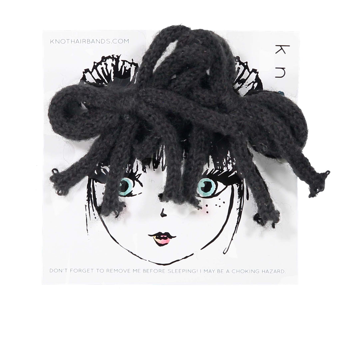 Knot Hairbands Yarn Mini Bow Clip Set // Black