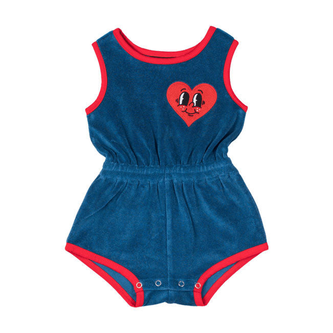 Rock Your Baby Blue Happy Hearts Baby Romper
