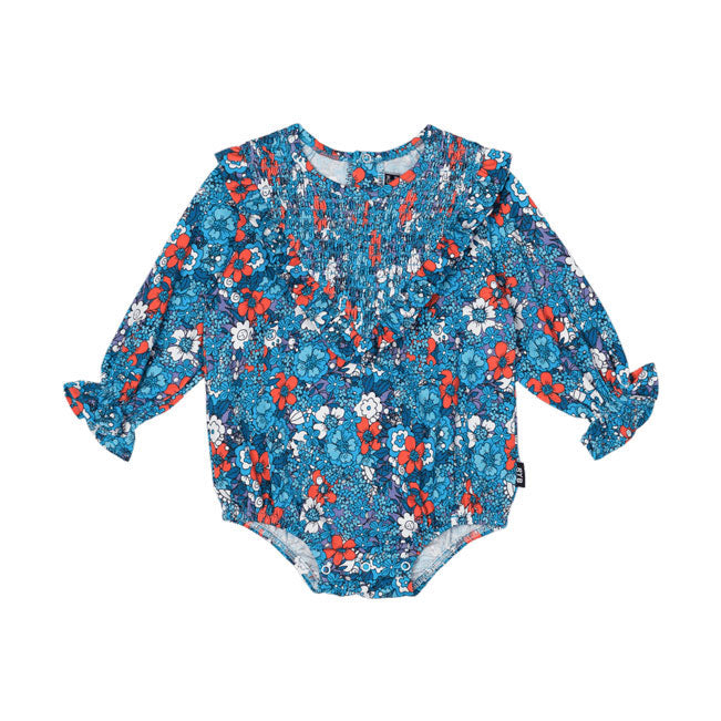 Rock Your Baby Blue Ditsy Floral Romper