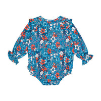 Rock Your Baby Blue Ditsy Floral Romper
