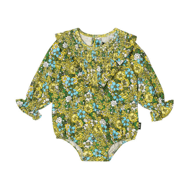 Rock Your Baby Yellow Ditsy Floral Romper