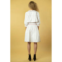 Batsheva White Smocked Skirt