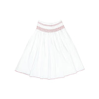 Batsheva White Smocked Skirt