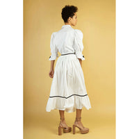Batsheva White Poplin Kipp Skirt