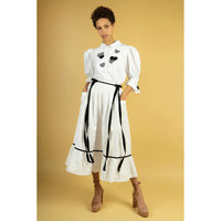 Batsheva White Poplin Kipp Skirt
