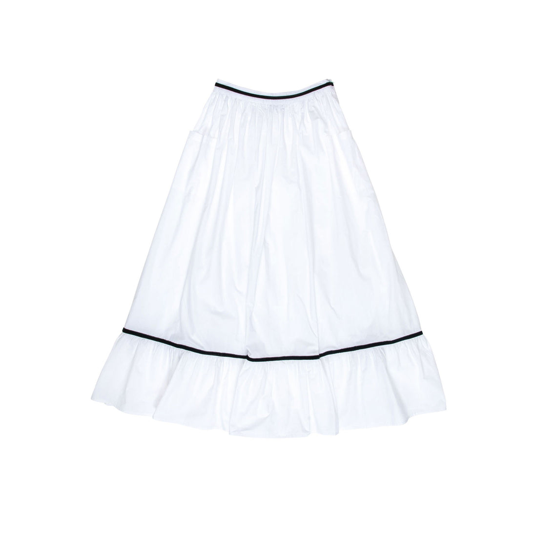 Batsheva White Poplin Kipp Skirt