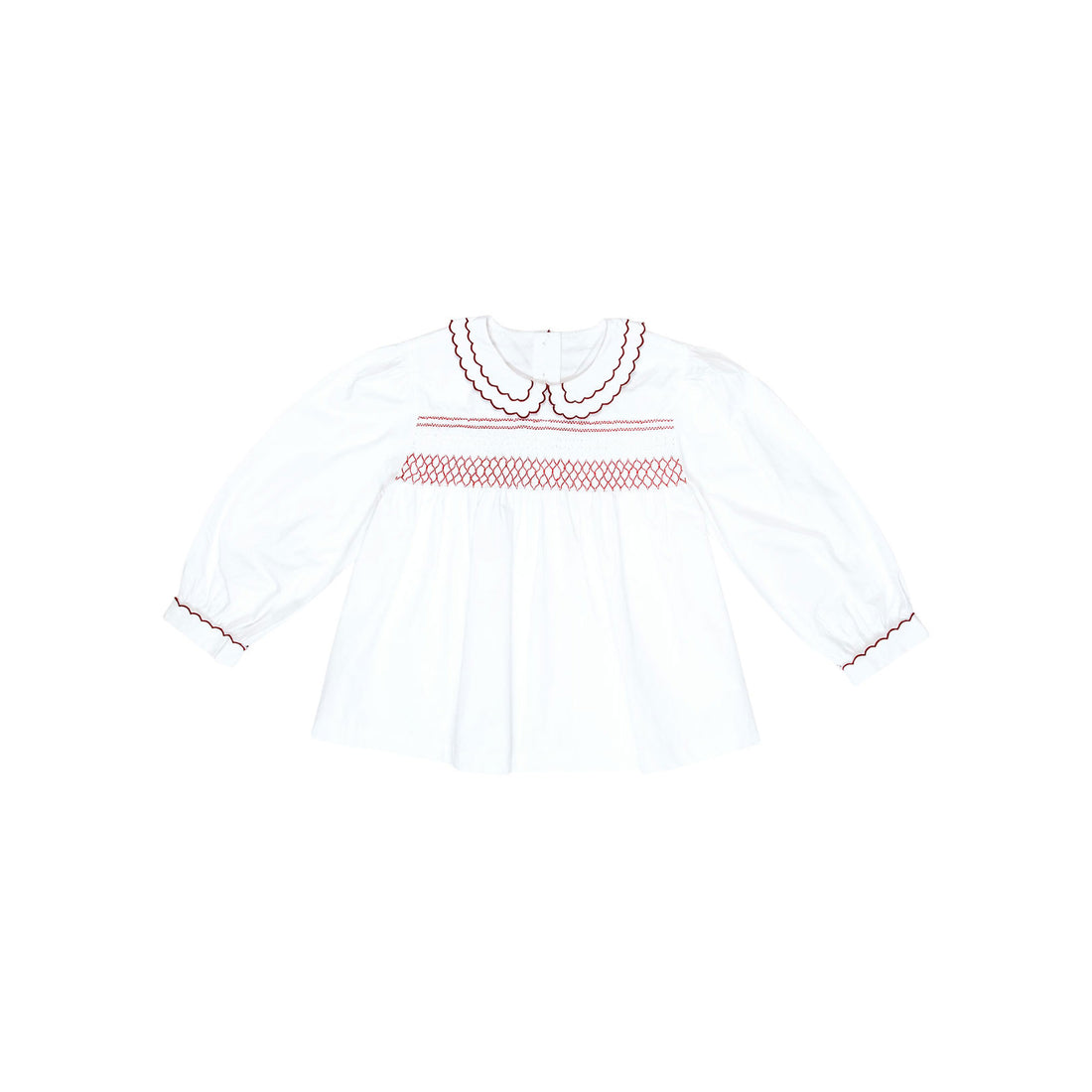 Batsheva White Smocked Blouse