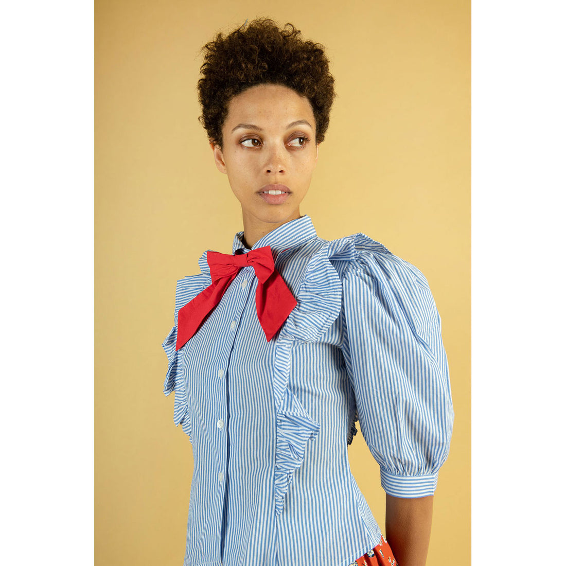 Batsheva Blue Stripe Moon Blouse