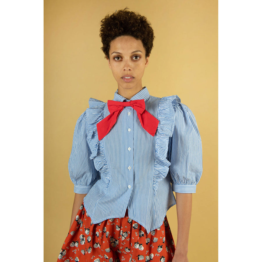 Batsheva Blue Stripe Moon Blouse