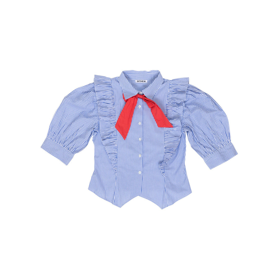 Batsheva Blue Stripe Moon Blouse