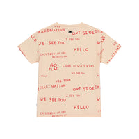 Beau Loves Apri cot Journal Text Allover T-Shirt