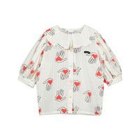 Beau Loves Natural Hold My Heart Allover Piper Blouse