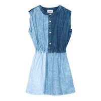 Finger in the Nose Blanca Blue Denim Patch Sleeveless Dress