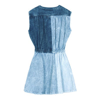 Finger in the Nose Blanca Blue Denim Patch Sleeveless Dress